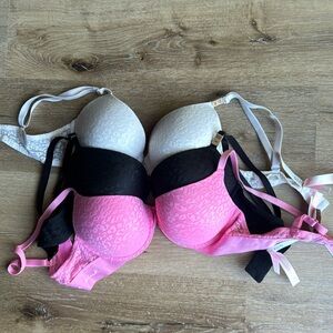 Pink Victoria’s Secret push up bras